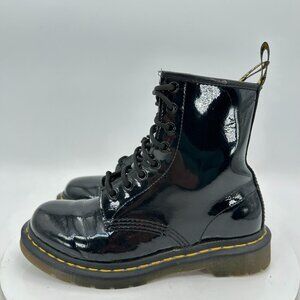Dr. Martens Women Size 6 11821 Black Shiny Patent Leather 8 Hole Combat Boot